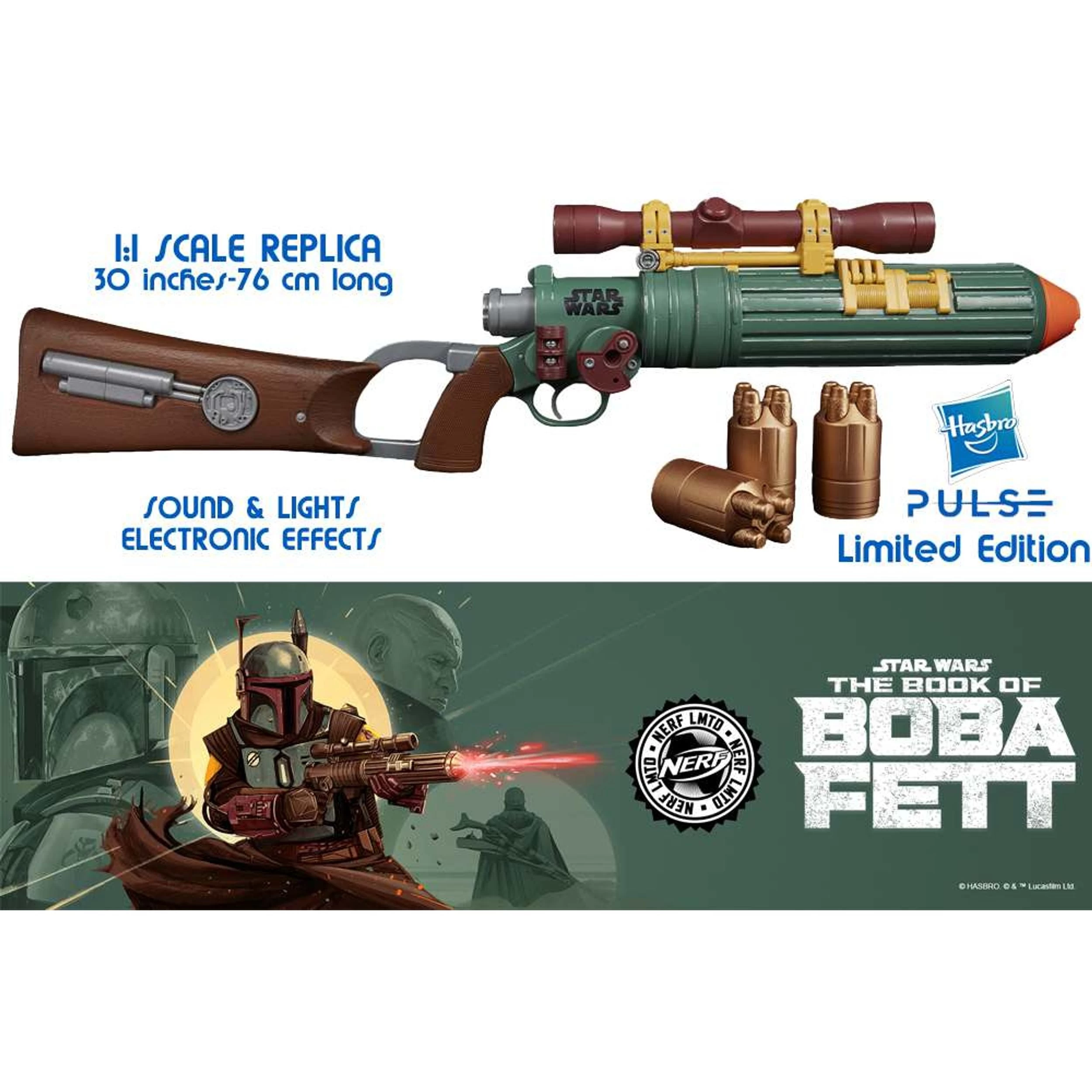 Hasbro Star Wars Boba Fett Ee-3 Blaster Ltd Nerf 3 Hasbro Star Wars Boba Fett Ee-3 Blaster Ltd Nerf
