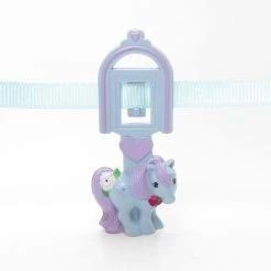 Hasbro Blue Belle My Little Pony 1984 McDonald's Bookmark -Hasbro Shop Blossom my little pony bookmark on blue ribbon choker necklace 43213d9c 7ae8 4a0c 9c8b 457084c2694b