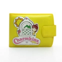 Hasbro Charmkins Wallet Vintage Yellow Vinyl Bifold Billfold & Coin Purse With Brown Eyed Susan