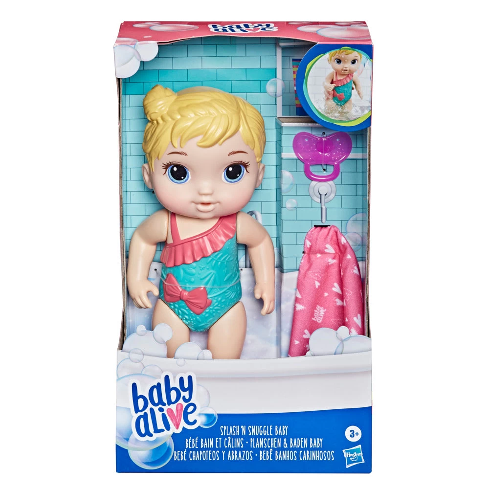 Hasbro BABY ALIVE Splash N Snuggle Blonde Baby Doll 3 Hasbro BABY ALIVE Splash N Snuggle Blonde Baby Doll