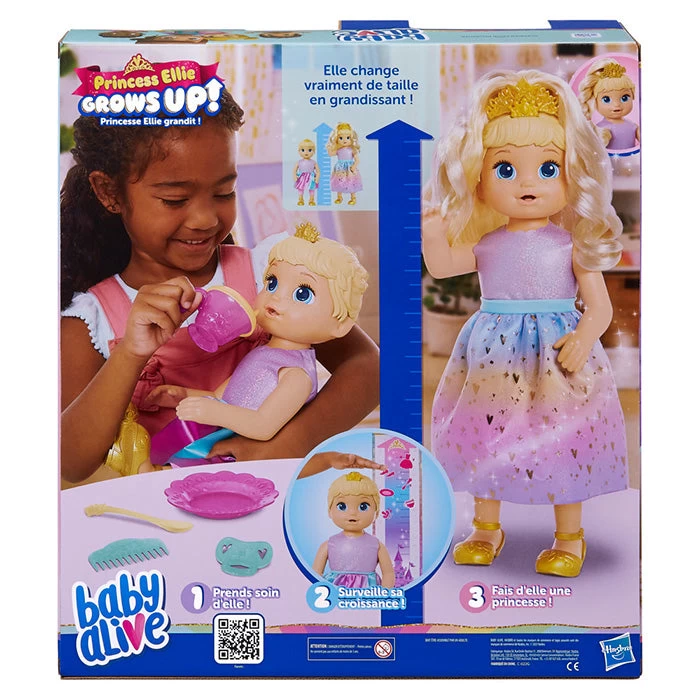 Hasbro BABY ALIVE Princess Ellie Grows Up!, 18-Inch Growing Talking Baby Doll With Blonde Hair 4 Hasbro BABY ALIVE Princess Ellie Grows Up!, 18-Inch Growing Talking Baby Doll With Blonde Hair - Image 2