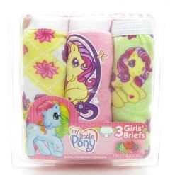 Hasbro My Little Pony G3 Girls' Underwear Set Of 3 Panties With Royal Bouquet -Hasbro Shop G3 my little pony fruit of the loom underwear size 8 girls