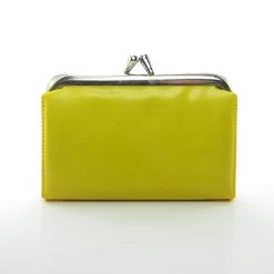 Hasbro Charmkins Vintage Yellow Vinyl Kisslock Coin Purse With Brown Eyed Susan -Hasbro Shop Vintage 1980s retro charmkins yellow vinyl kisslock coin purse