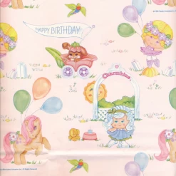 Hasbro Charmkins Happy Birthday Wrapping Paper - 1 Sheet Of Gift Wrap -Hasbro Shop Vintage charmkins wrapping paper happy birthday