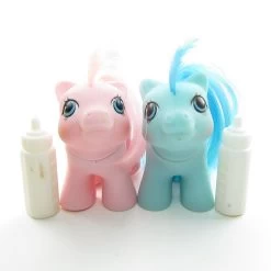 Hasbro Doodles & Noodles Newborn Twins G1 My Little Pony Set With Accessories -Hasbro Shop Vintage g1 my little pony baby newborn twins set