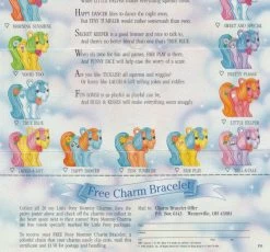 Hasbro Mommy Charms Collector Poster My Little Pony Charm Checklist -Hasbro Shop Vintage my little pony mommy charms collector poster